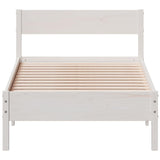 Bed Frame without Mattress White 90x190 cm Single Solid Wood Pine 842779