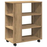 Rolling Cabinet Artisan Oak 60x35x75 cm Engineered Wood 856657