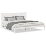 Extra Long Bed Frame without Mattress White 180x220 cm Solid Wood 3309318