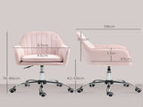 Velvet-Feel Tub Office Chair, with Seat Cushion - Pink T3398P328359