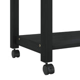 Kitchen Trolley MONZA Black 60 x 40 x 88.5 cm Solid Pine Wood 42027036