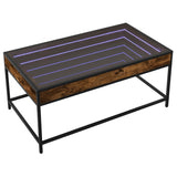 ZNTS Coffee Table with Infinity LED Smoked Oak 90x50x41 cm 847689