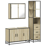 3 Piece Bathroom Furniture Set Sonoma Oak Engineered Wood 3301131