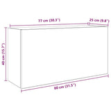 Bathroom Wall Cabinet White 80x25x40 cm Engineered Wood 860085