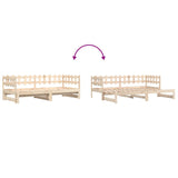 Pull-out Day Bed without Mattress 2x cm Solid Wood 840391