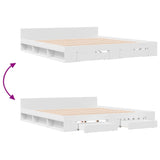 Bed Frame with Drawers without Mattress White 200x200 cm 3280720