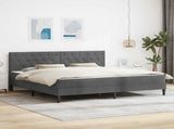 Bed Frame with Mattress Dark Grey 180 x 200 cm Velvet 3415260