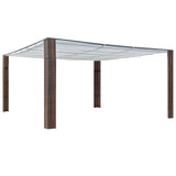 Gazebo with Roof Poly Rattan 400x400x200 cm Brown and Cream 44817