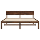 Double Bed Frame with Headboard ROSTOCK Dark Brown 200 x 200 cm 3405437