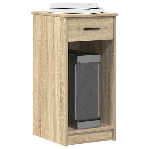 ZNTS Computer Tower Stand with Drawer Sonoma Oak 35x45x77 cm 858742