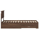 Bed Frame Brown Oak and Silver 75 x 190 cm Engineered Wood 3410964