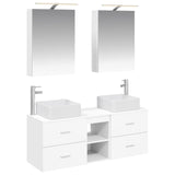 Bathroom Furniture Set 5 pcs White Engineered Wood and Glass 3406751