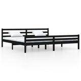 Bed Frame without Mattress Black Solid Wood 200x200 cm 814843
