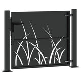 Garden Gate with Lock Black 110 x 105 cm Powder-coated steel 42015889