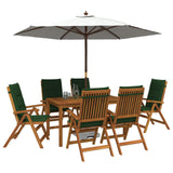 7-Piece Garden Dining Set Natural Solid Acacia Wood 3434565