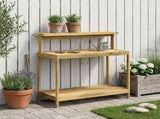 Outdoor Potting Bench 111.5 x 48.5 x 107 cm Solid Acacia Wood 903087