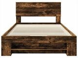 Bed Frame with Headboard Smoked Oak 90 x 200 cm Engineered Wood 3408799