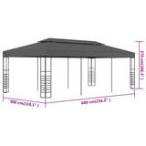 47959 Gazebo Marquee 3x6 m Anthracite