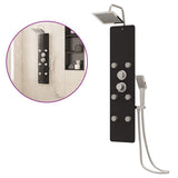 Shower Panel Unit Glass 25x47.5x130 cm Black 151420