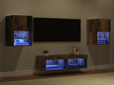 TV Wall Cabinets Wall-mounted 4 pcs Old Wood Engineered Wood 3402914