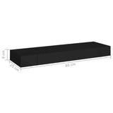 ZNTS Floating Wall Shelf with Drawer Black 80x25x8 cm 288206