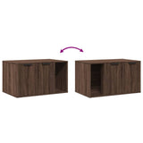 Cat Litter Box Enclosure Brown Oak 80x50x45 cm Engineered Wood 857739