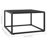 Coffee Table Black Tempered glass 60x60x35 cm Durable 322872