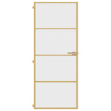 Interior Door Slim Golden 83x201.5 cm Tempered Glass and Aluminium 155133