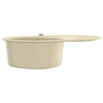 ZNTS Granite Kitchen Sink Single Basin Oval Beige 144866