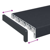 Window Sill Anthracite with wood grain 140 x 20 x 4.5 cm PVC 42046954