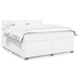 Box Spring Bed with Mattress White 180x200 cm Faux Leather 3286133