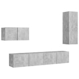 4 Piece TV Cabinet Set Concrete Grey Engineered Wood 3079098