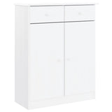 Highboard ALTA White 77x35x188 cm Solid Wood Pine 3187776