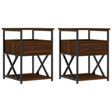 Bedside Cabinets 2 pcs Brown Oak 40x42x55 cm Engineered Wood 826082