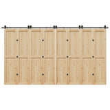 Sliding Door Hardware Kit 400 cm Steel Black 3295802