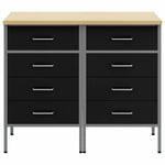 Work Cabinet with Drawer 2 pcs Black and Grey 100 x 55 x 85 cm 3321362