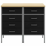 Work Cabinet with Drawer 2 pcs Black and Grey 100 x 55 x 85 cm 3321362