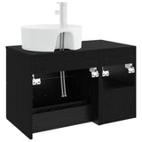 Bathroom Furniture Set 2 pcs Black Oak Engineered Wood 3403905