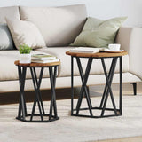 Coffee Table 2 pcs Old Wood Engineered Wood and Steel 868265