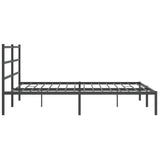 Metal Bed Frame without Mattress with Headboard Black 180x200cm 355369