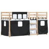 Bunk Bed without Mattress White&Black 90x190 cm Solid Wood Pine 3283904