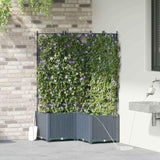 Garden Planter 3 pcs LiGht Grey 80 x 80 x 142 cm Plastic 42002900