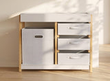Baby Changing Table, Baby Changing Unit with 3 Drawers, Large Basket and Waterproof Pad for Bedroom T3398P548710