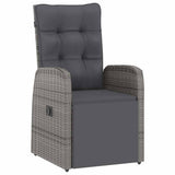 11 Piece Garden Dining Set with Cushions Grey Poly Rattan 3095255