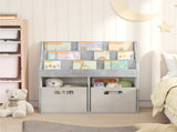 Kids Bookshelf with Storage Concrete Grey 72.5 x 29.5 x 69 cm 892382