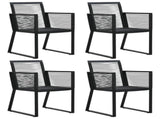 5 Piece Outdoor Dining Set PVC Rattan Black 3058285