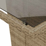 Garden Dining Set with Cushion 7 pcs Beige Poly Rattan 3261629