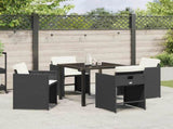 Garden Dining Set 5 pcs Black Poly Rattan 3380685