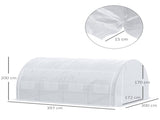 4 x 3 x 2 m Polytunnel Greenhouse with Roll-up Side Walls, Walk-in Grow House Tent with Steel Frame, T3398P313598