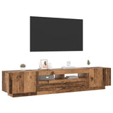 TV Cabinet with LED Lights Old Wood 200x35x40 cm Engineered Wood 3329165